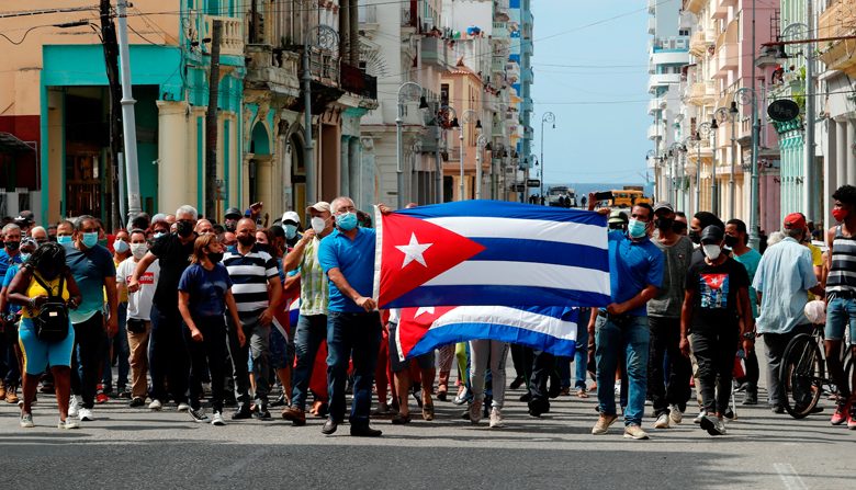 Cubanos salieron a protestar en contra del gobierno