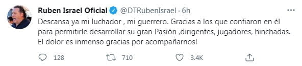 Falleci&oacute; Rub&eacute;n Israel