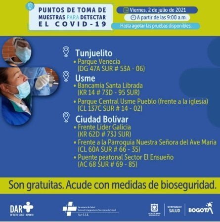pruebas gratuitas de COVID-19