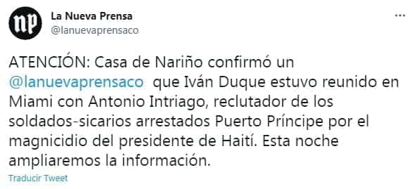 reuni&oacute;n de Duque con &ldquo;reclutador&rdquo;