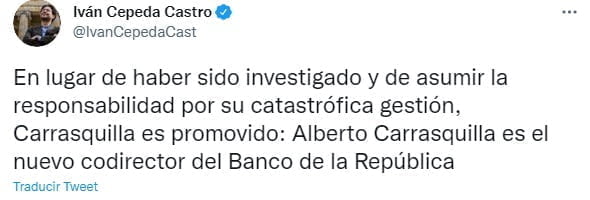 Alberto Carrasquilla como codirector del Banco de la Rep&uacute;blica