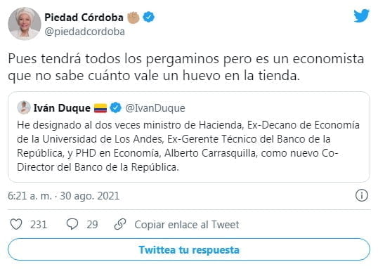 Alberto Carrasquilla como codirector del Banco de la Rep&uacute;blica