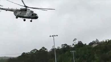 helic&oacute;ptero cay&oacute; sobre un bus