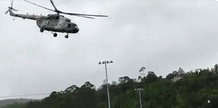 helic&oacute;ptero cay&oacute; sobre un bus