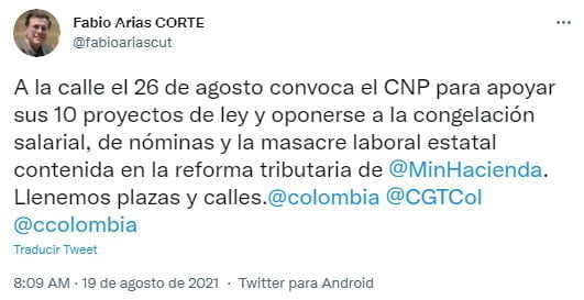 nueva movilizaci&oacute;n para el 26 de agosto