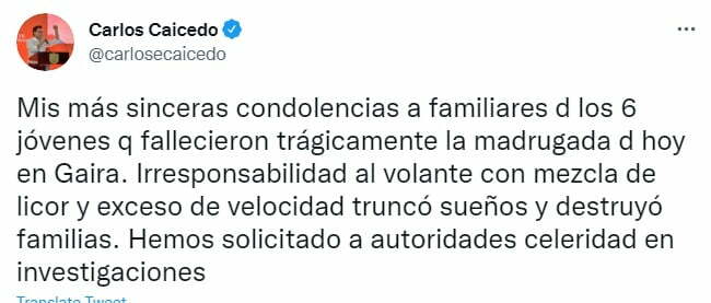 accidente en el que murieron 6 j&oacute;venes