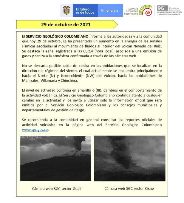 volc&aacute;n Nevado del Ruiz