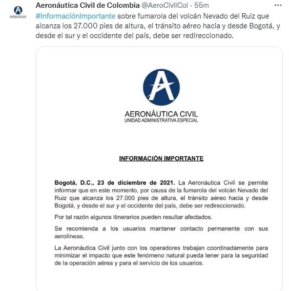 volcán Nevado del Ruiz