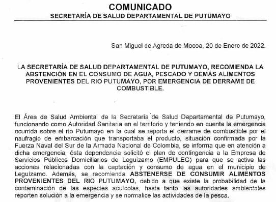 r&iacute;o de Putumayo