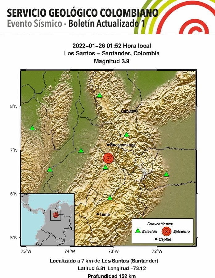 temblor en Santander