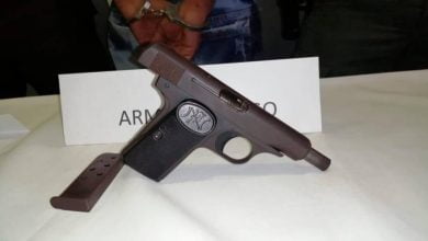 Criminal en cartagena portaba pistola de la primera guerra mundial