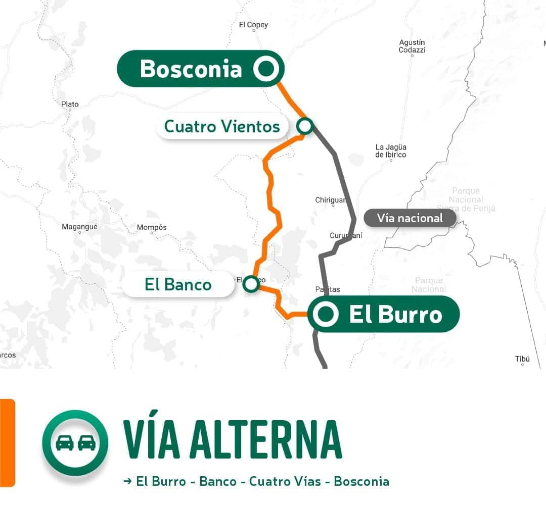 INV&Iacute;AS habilita ruta alterna para transportadores tras el ataque terrorista en el C&eacute;sar