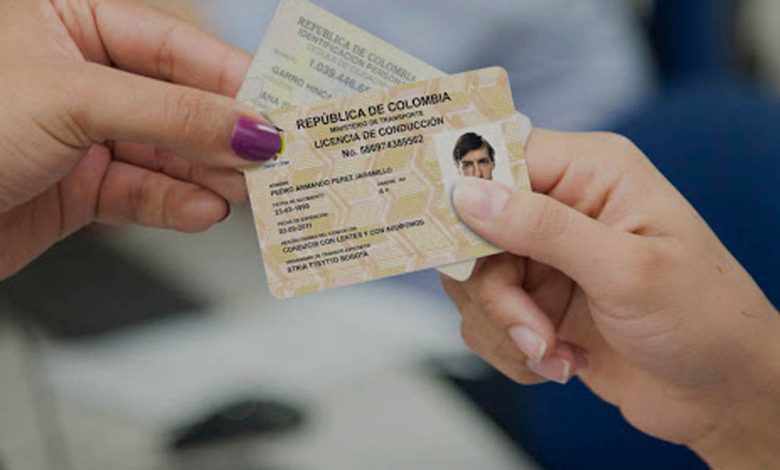 licencia de conducción / duplicado de la licencia de conducción / cédula / colombianos