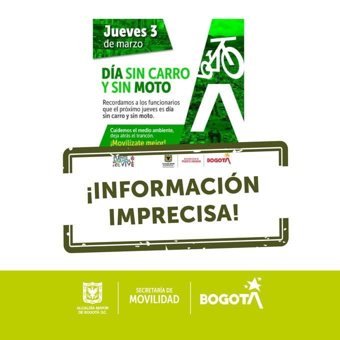 d&iacute;a sin carro y sin moto en Bogot&aacute;
