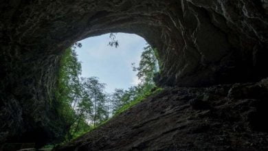 deslizamiento de tierra en una mina