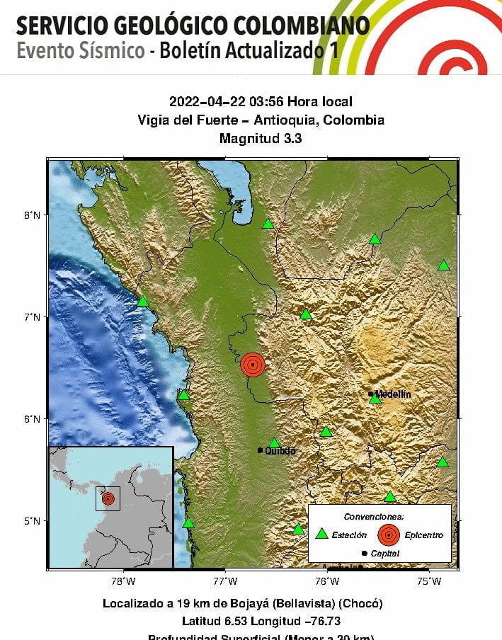 temblores en Colombia