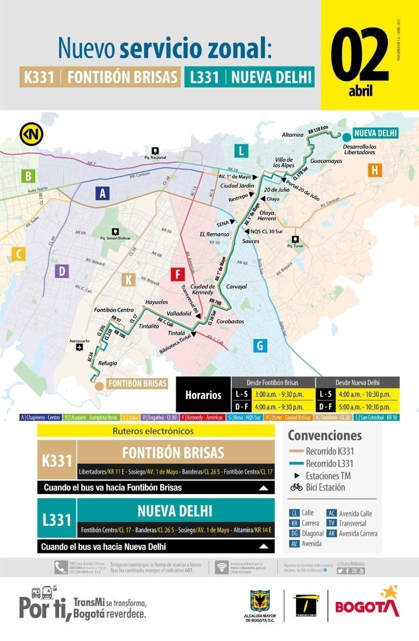 tres nuevas rutas Sitp