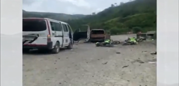 Caravana de la Policía y el Ejército fue atacada con disparos en la vía Urabá