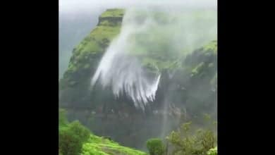 cascada donde el agua va hacia arriba