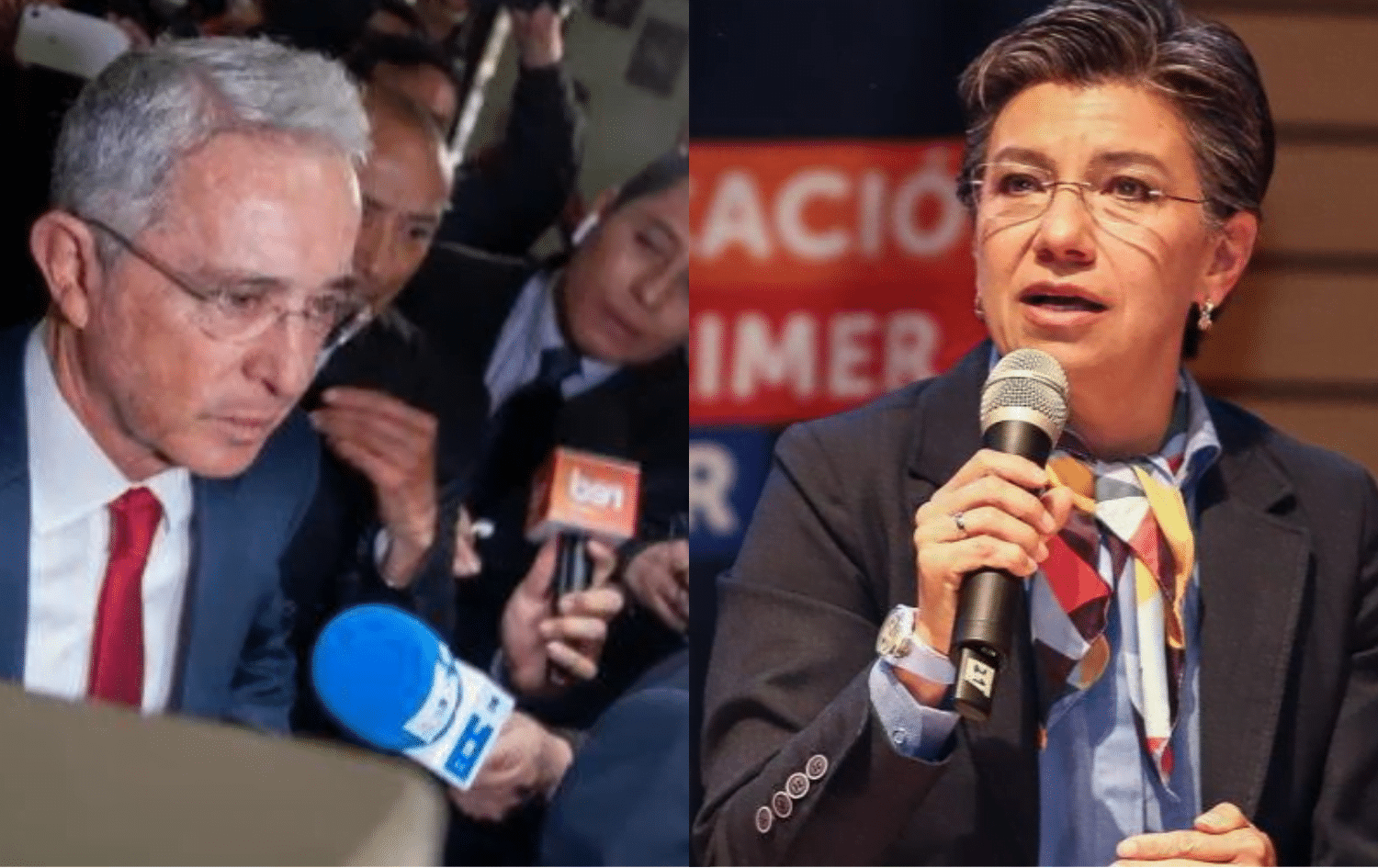 claudia l&oacute;pez y &Aacute;lvaro uribe