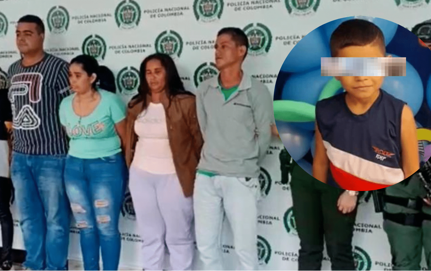 personas capturadas/ foto superpuesta de ni&ntilde;o v&iacute;ctima de presunta brujer&iacute;a | Caso Maximiliano