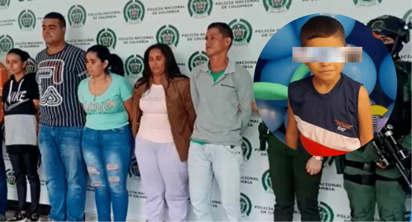 personas capturadas/ foto superpuesta de ni&ntilde;o v&iacute;ctima de presunta brujer&iacute;a | Caso Maximiliano