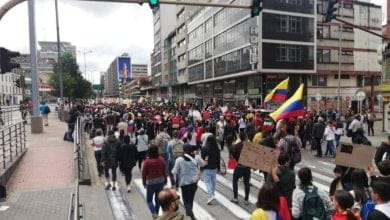 marcha en bogot&aacute; / primera l&iacute;nea