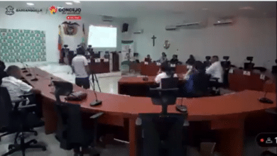 captura de pantalla transmisi&oacute;n de audiencia concejo clan del golfo