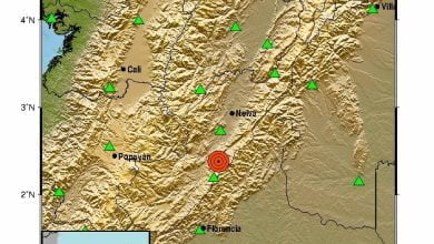 El SGC report&oacute; temblor en Colombia en la noche de este martes