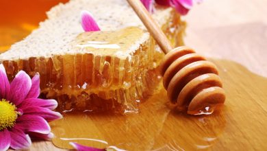 Miel en la mesa de madera / jalea real