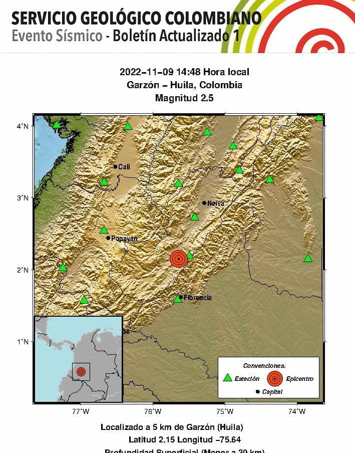 Se registraron tres fuertes temblores en Colombia este miércoles