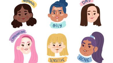 Ilustraci&oacute;n de caras de mujeres con diferentes tipos de piel