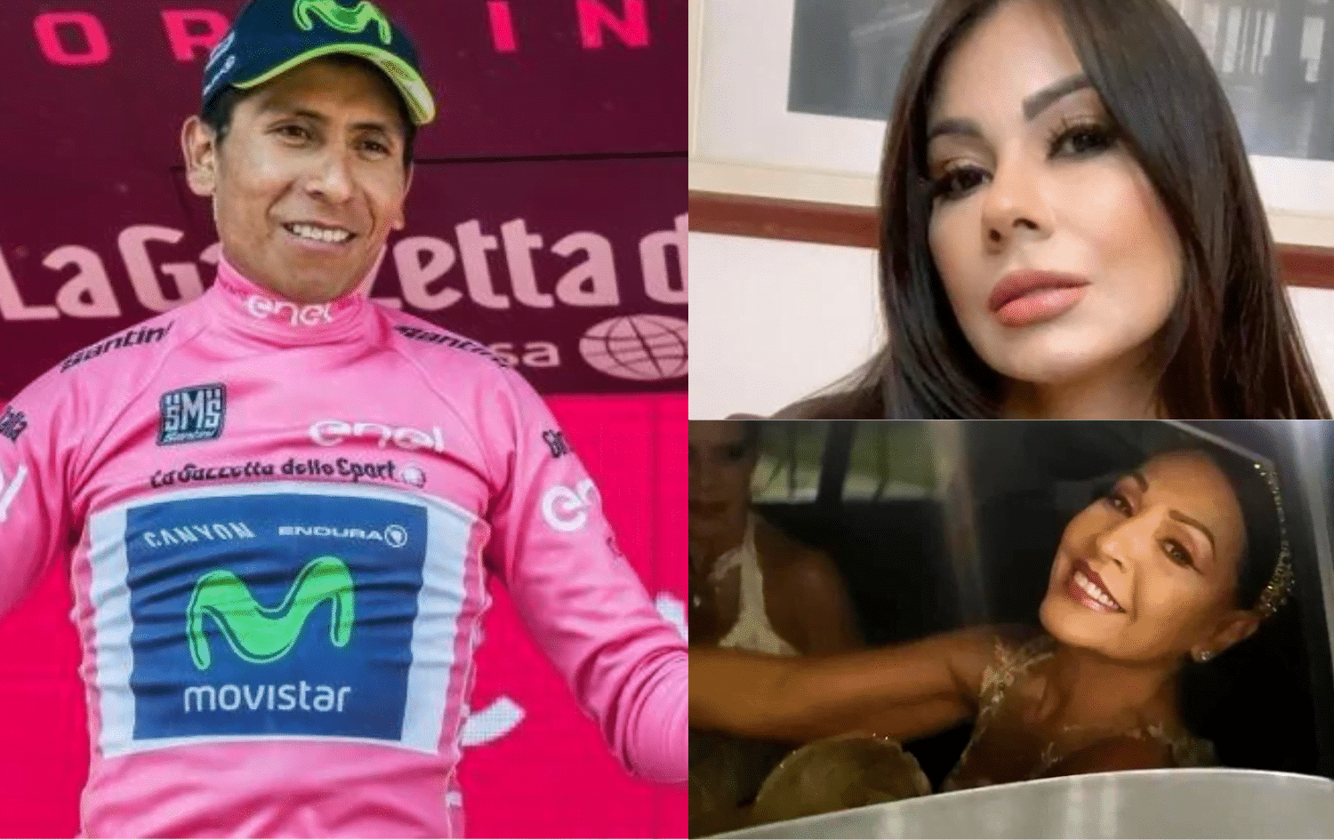 Collage de fotograf&iacute;as de Nairo Quintana, Esperanza G&oacute;mez y Amparo Grisales