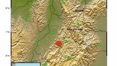 Temblor sacudi&oacute; a Colombia este viernes 9 de diciembre