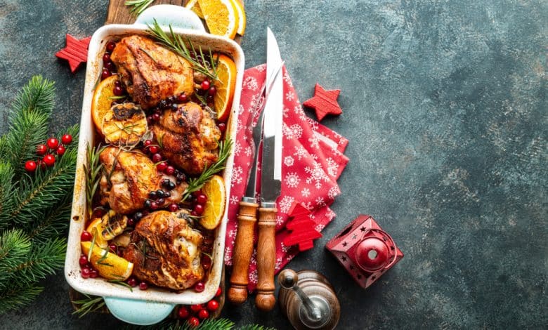 Delicioso plato festivo para la &eacute;poca navide&ntilde;a / cena de fin de a&ntilde;o