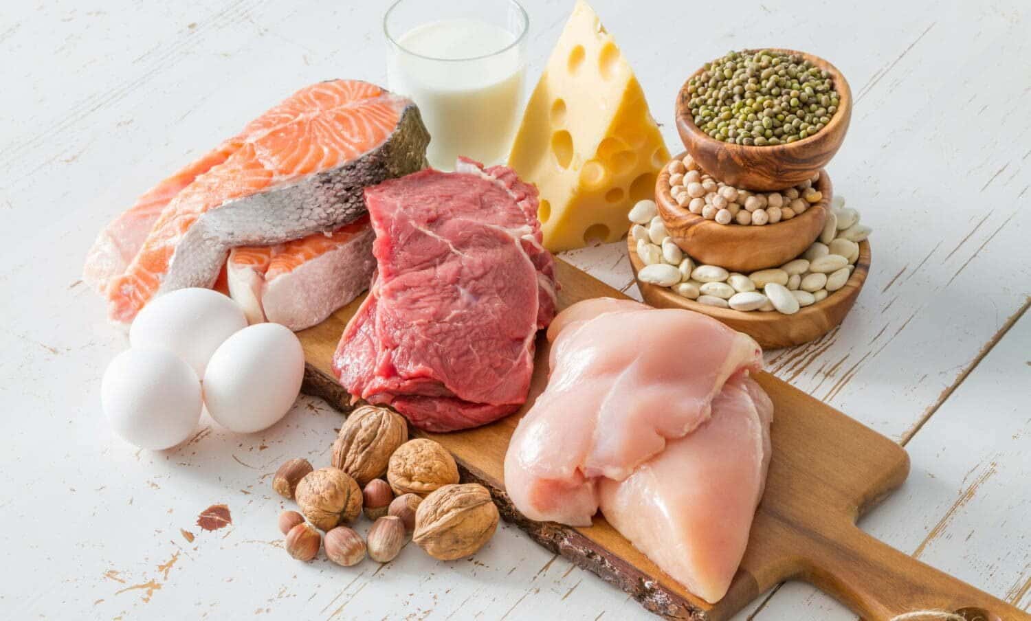 Alimentos de una dieta hiperproteica / masa muscular