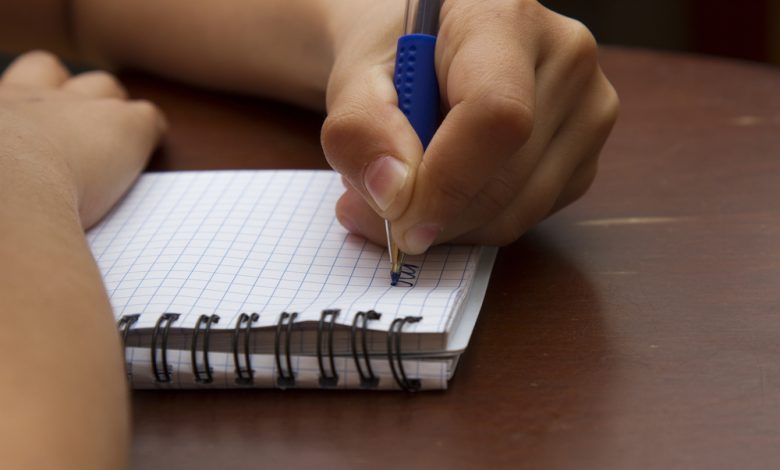 ni&ntilde;o escribiendo en cuaderno / El monstruo de mi cuarto