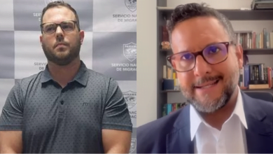 John Poulos, valentina tres palacios y el abogado miguel &aacute;ngel del r&iacute;o