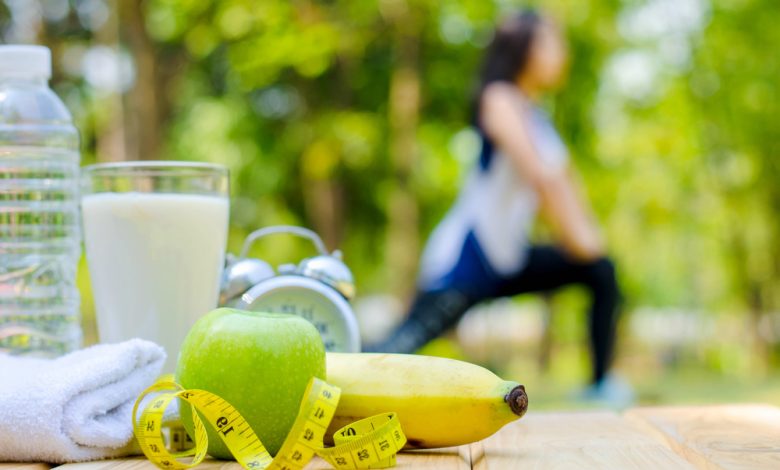 alimentos de estilo de vida durante ejercicio / frutas