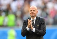 el presidente de la FIFA, Gianni Infantino, observa durante la Copa Mundial de la FIFA Rusia 2018