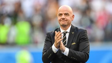 el presidente de la FIFA, Gianni Infantino, observa durante la Copa Mundial de la FIFA Rusia 2018