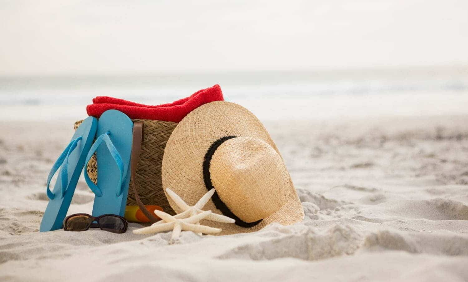 bolsa de playa y accesorios de mantenerse en la arena / piel