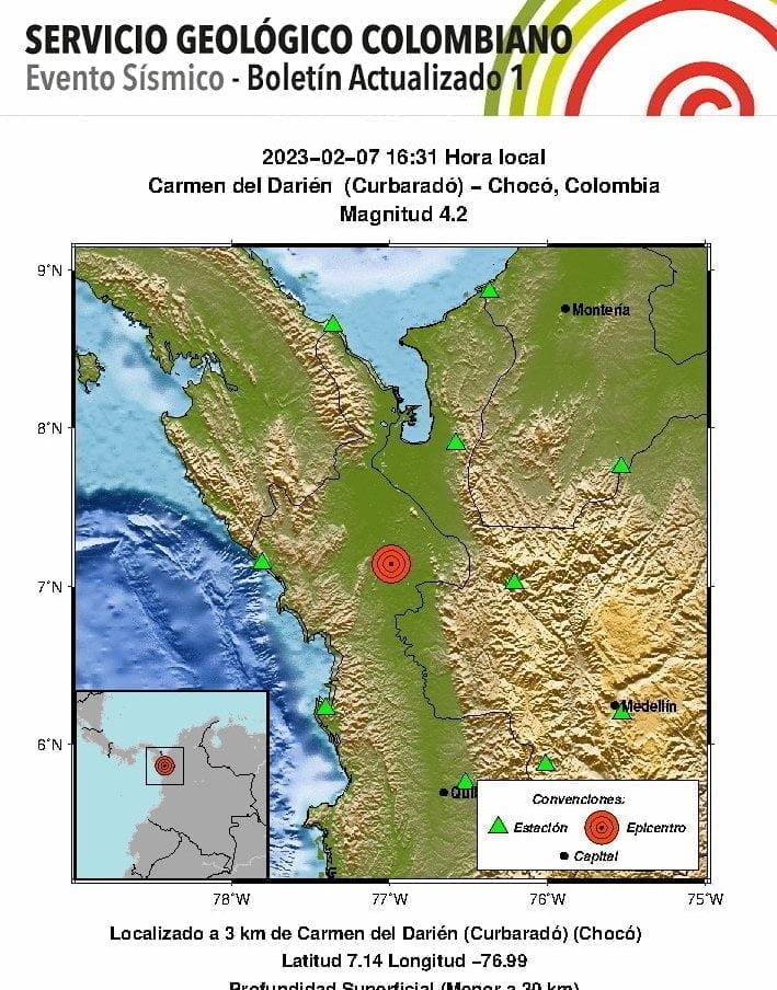 Otra vez se sinti&oacute; fuerte temblor en Colombia