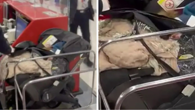 beb&eacute; en aeropuerto