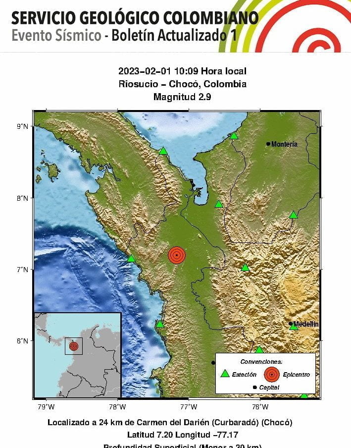 Tembl&oacute; en Colombia en la ma&ntilde;ana de este mi&eacute;rcoles
