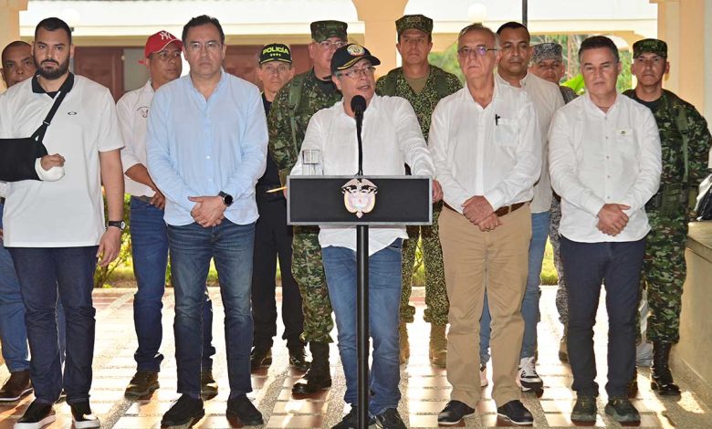 Presidente Gustavo Petro al término del Consejo de Seguridad en Caucasia, Antioquia / Clan del Golfo