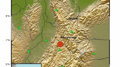 Reportan temblor en Colombia en la noche de este mi&eacute;rcoles