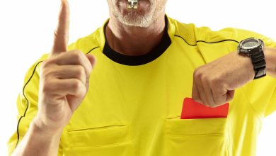 &aacute;rbitro del Barcelona / tarjeta azul