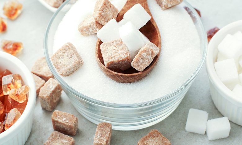 Imagen de diferentes tipos de azúcar, que se deben reemplazar por sustitutos