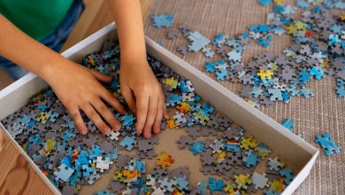 ni&ntilde;o armando un rompecabezas